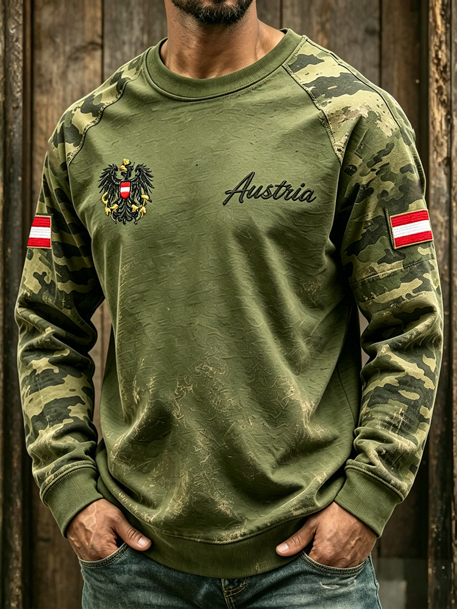 Langärmliges T-Shirt mit Tarnmuster für Männer