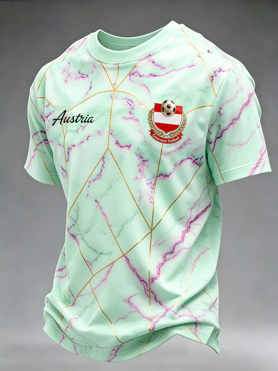 Männer Fußball-Themen bunt gedruckt lässig T-Shirt