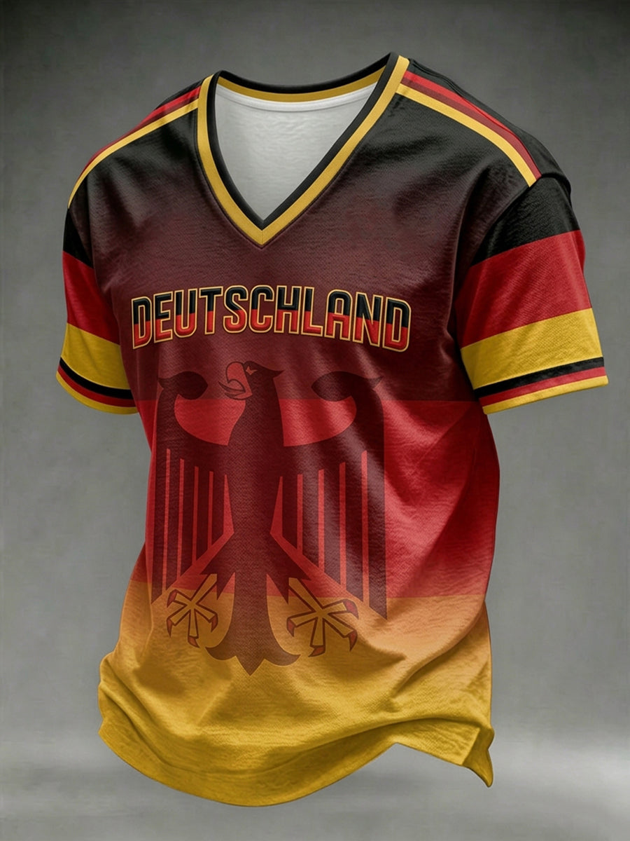 Herren-T-Shirt mit deutschem Fußball-Liebhaber-Print