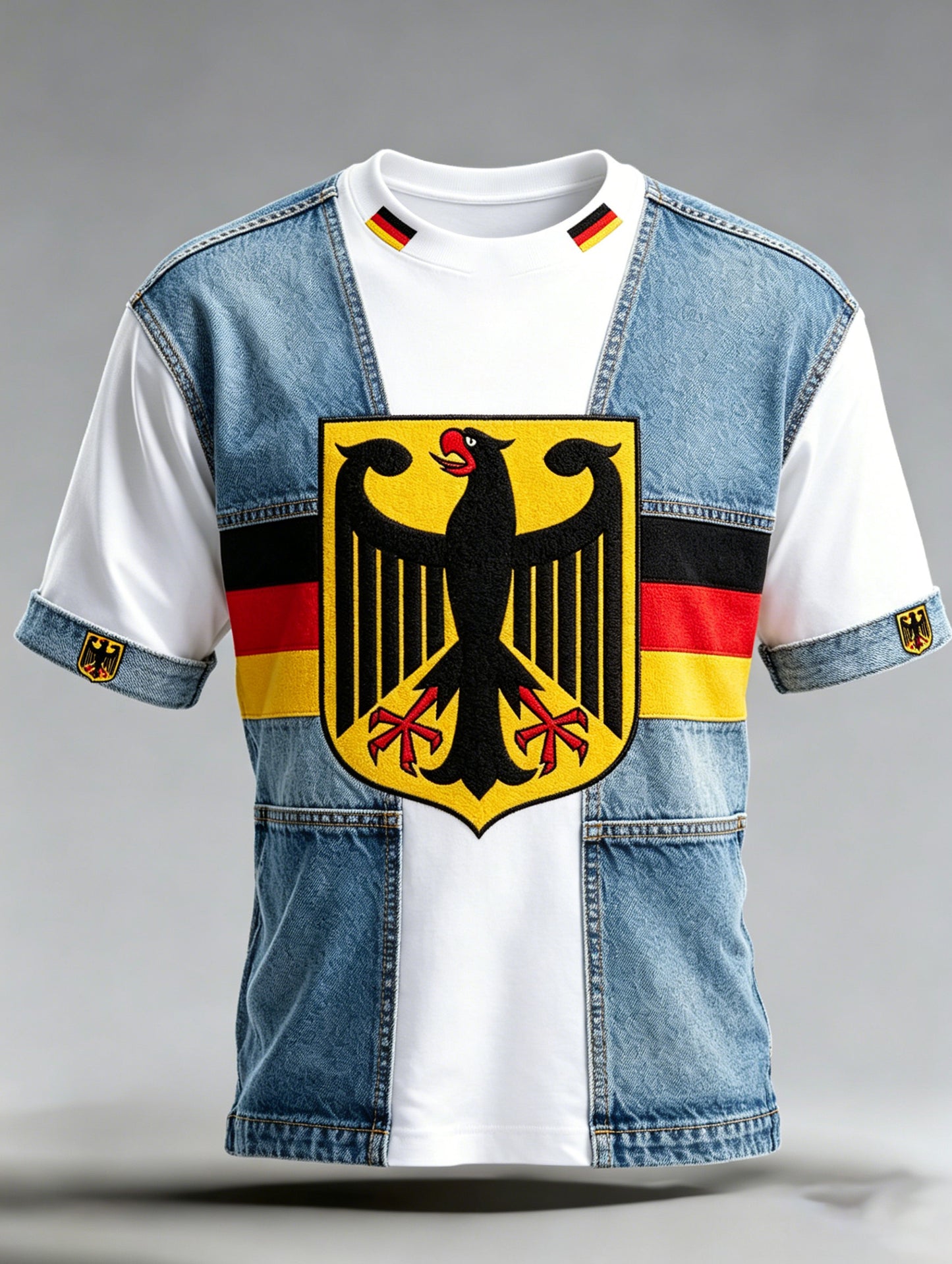 Herren-T-Shirt mit Kunstprint im Farbschema der deutschen Flagge