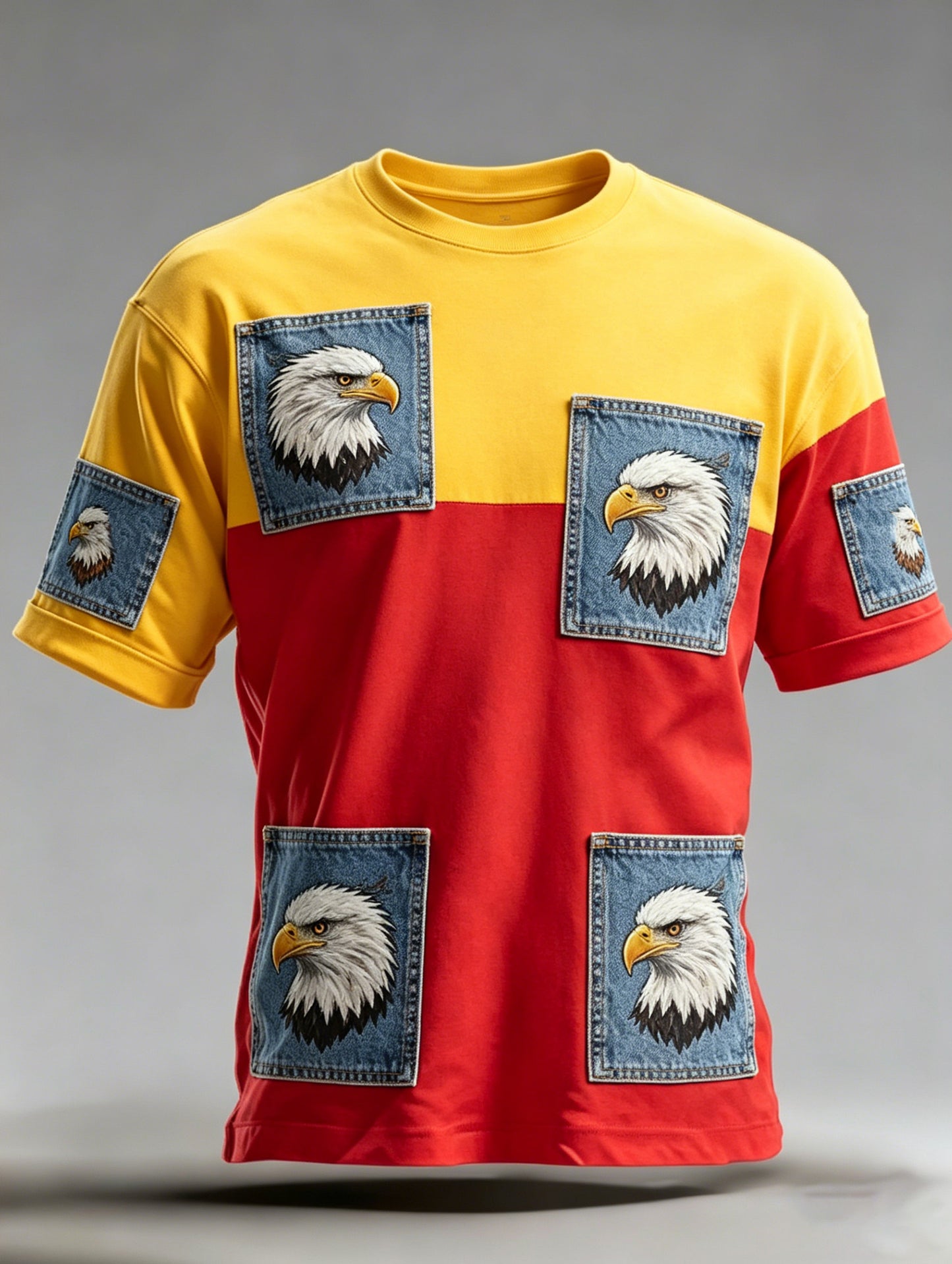 Herren-T-Shirt mit Kunstprint im Farbschema der deutschen Flagge