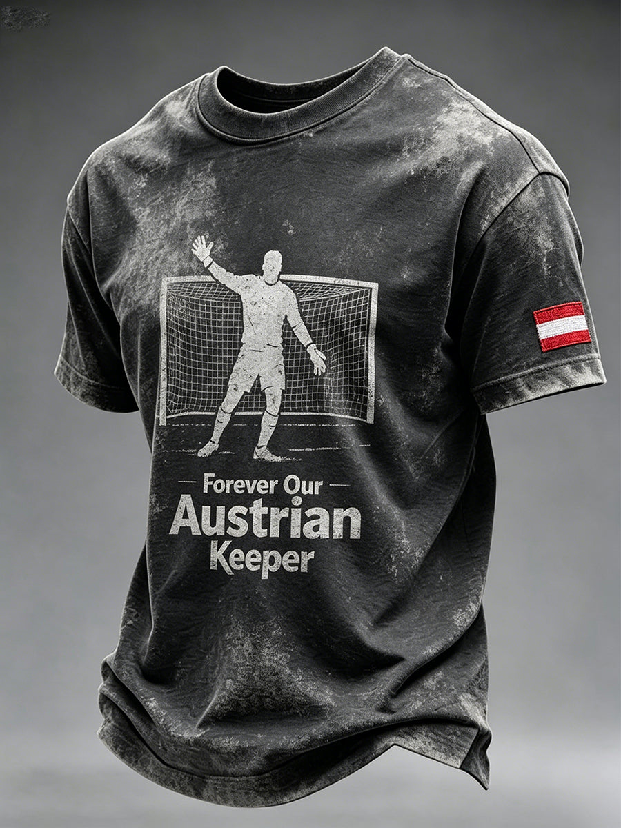 Herren-T-Shirt im Vintage-Stil mit Gedenkfiguren-Print