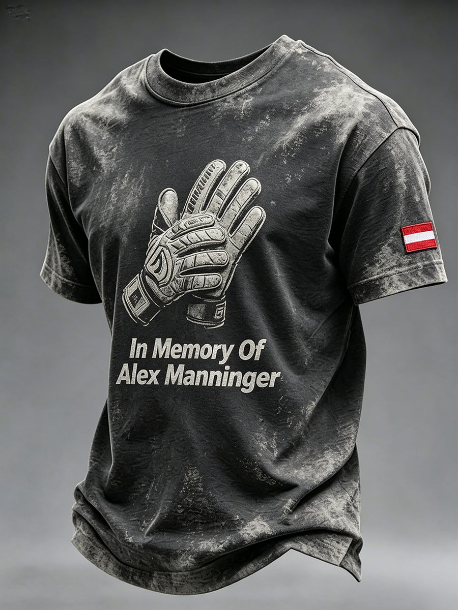 Herren-T-Shirt im Vintage-Stil mit Gedenk figur