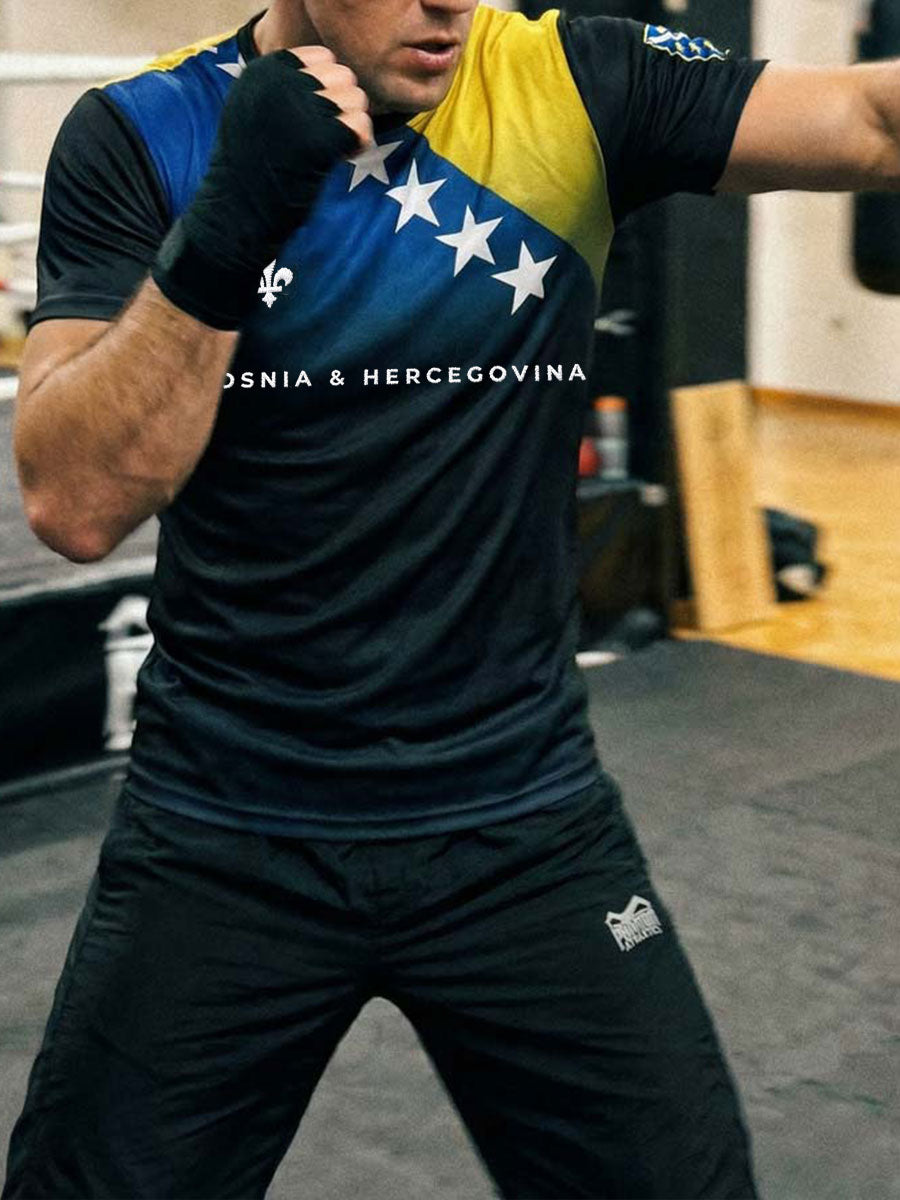 Herren-T-Shirt mit Bosnien-Sportliebhaber-Print