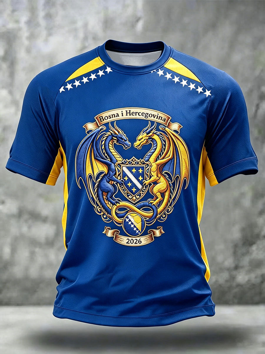 Herren-T-Shirt mit Bosnien-Sportmotiv und Aufdruck