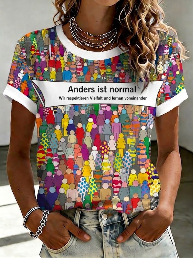 Frauen Anders ist normal Print T-Shirt