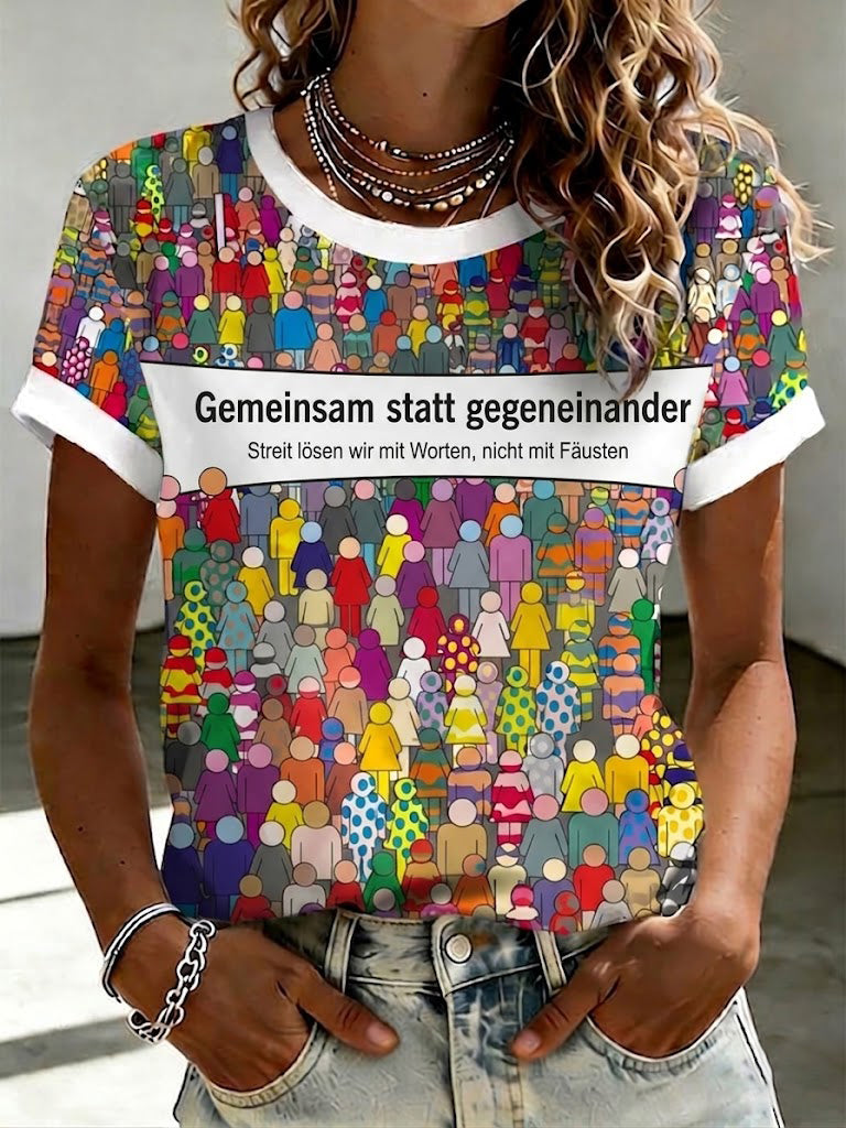 Frauen Gemeinschaft statt gegen einander Print T-Shirt