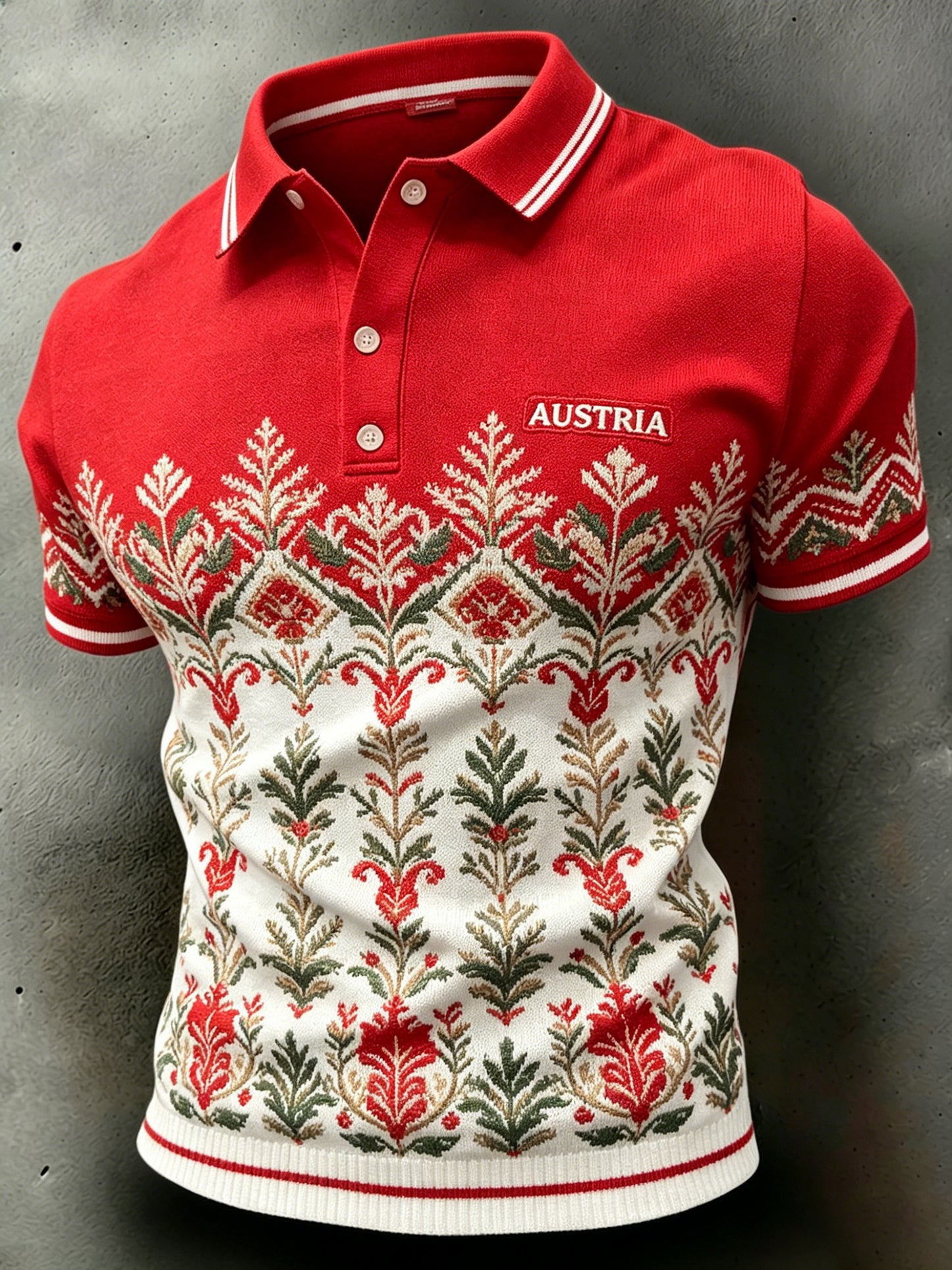 Herren-Casual-Poloshirt mit ethnisch inspiriertem Print