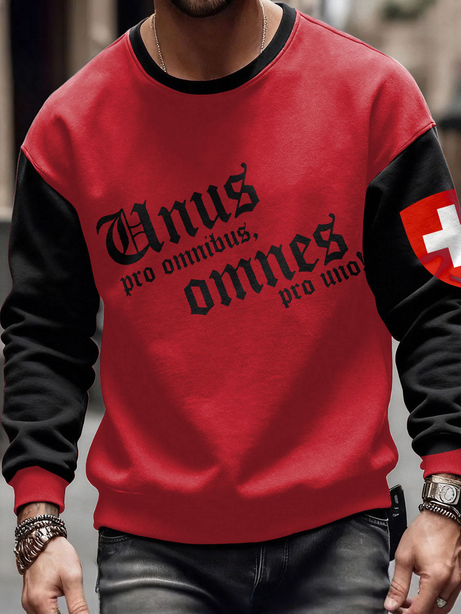 Herren-Sweatshirt mit Schweizer Flaggen-PrintKunst