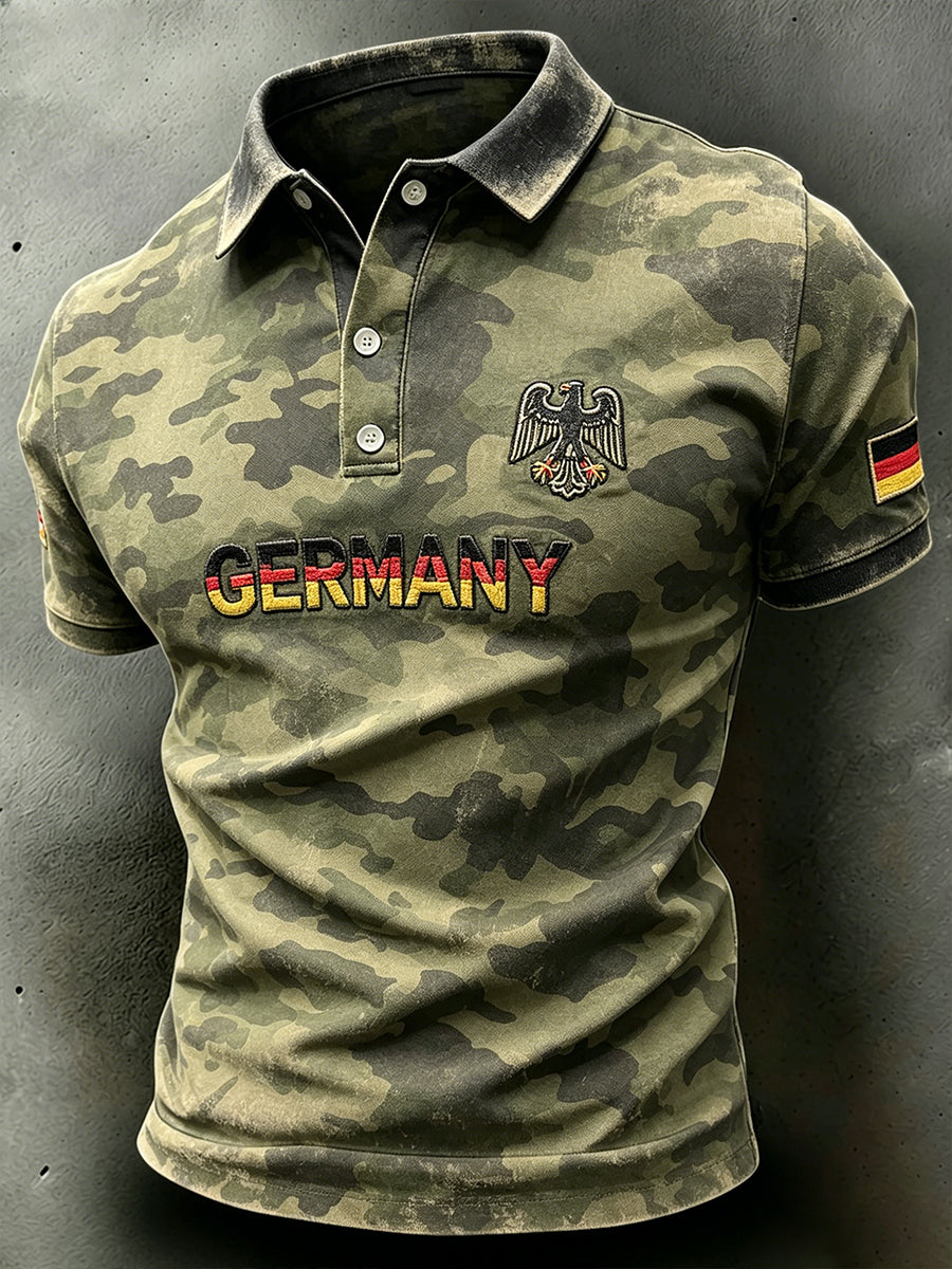 Künstlerisches Kurzarm-Polos hirt mit Tarnmuster für Männer