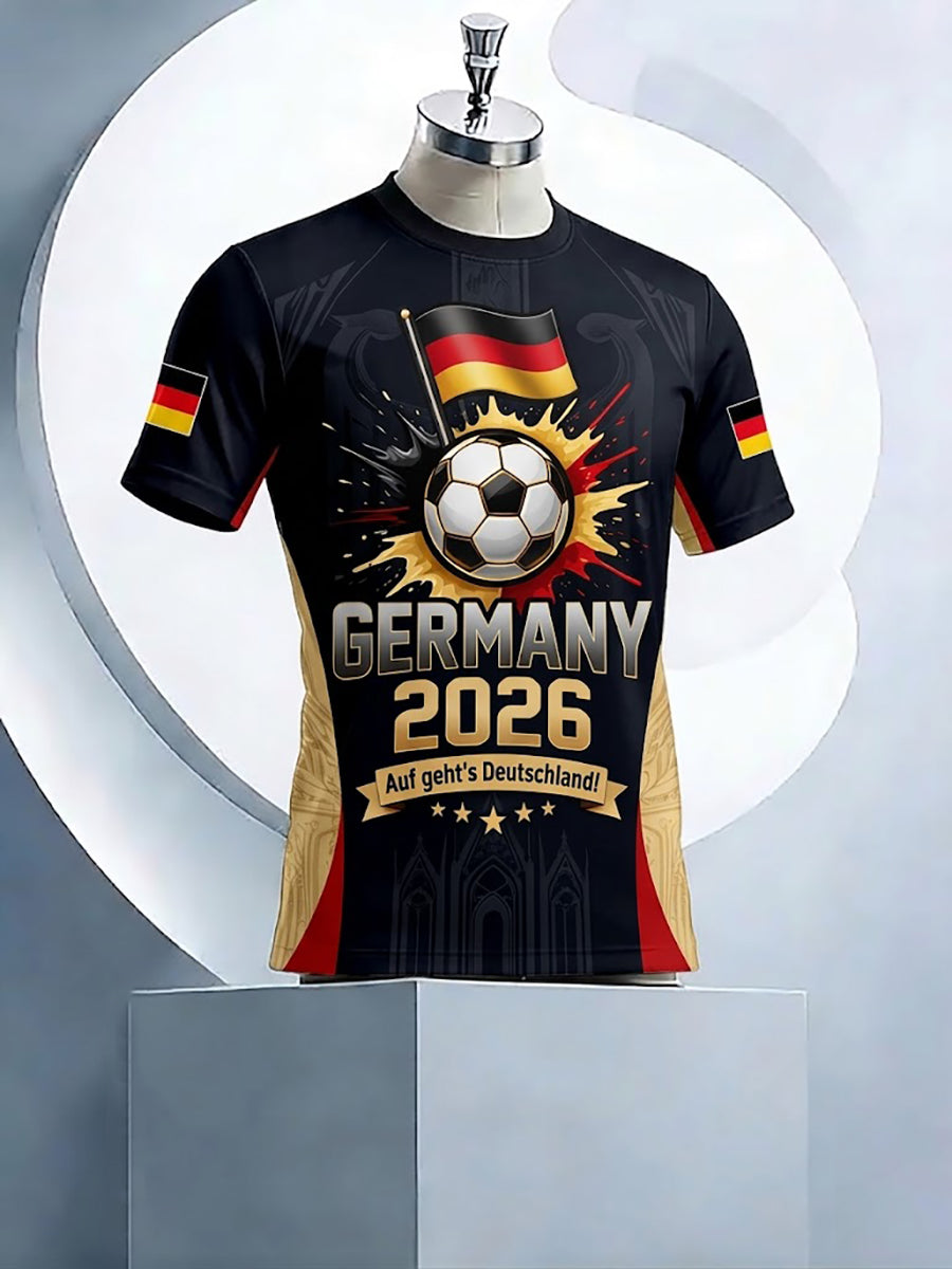 Herren-T-Shirt mit deutschem Fußballfan-Print