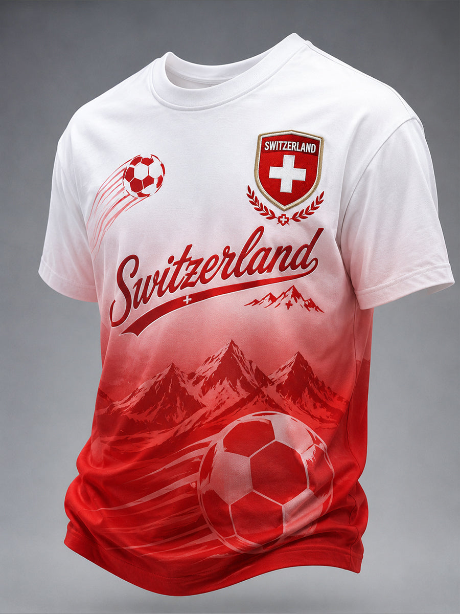 Herren-T-Shirt mit Fußballmotiv-Print
