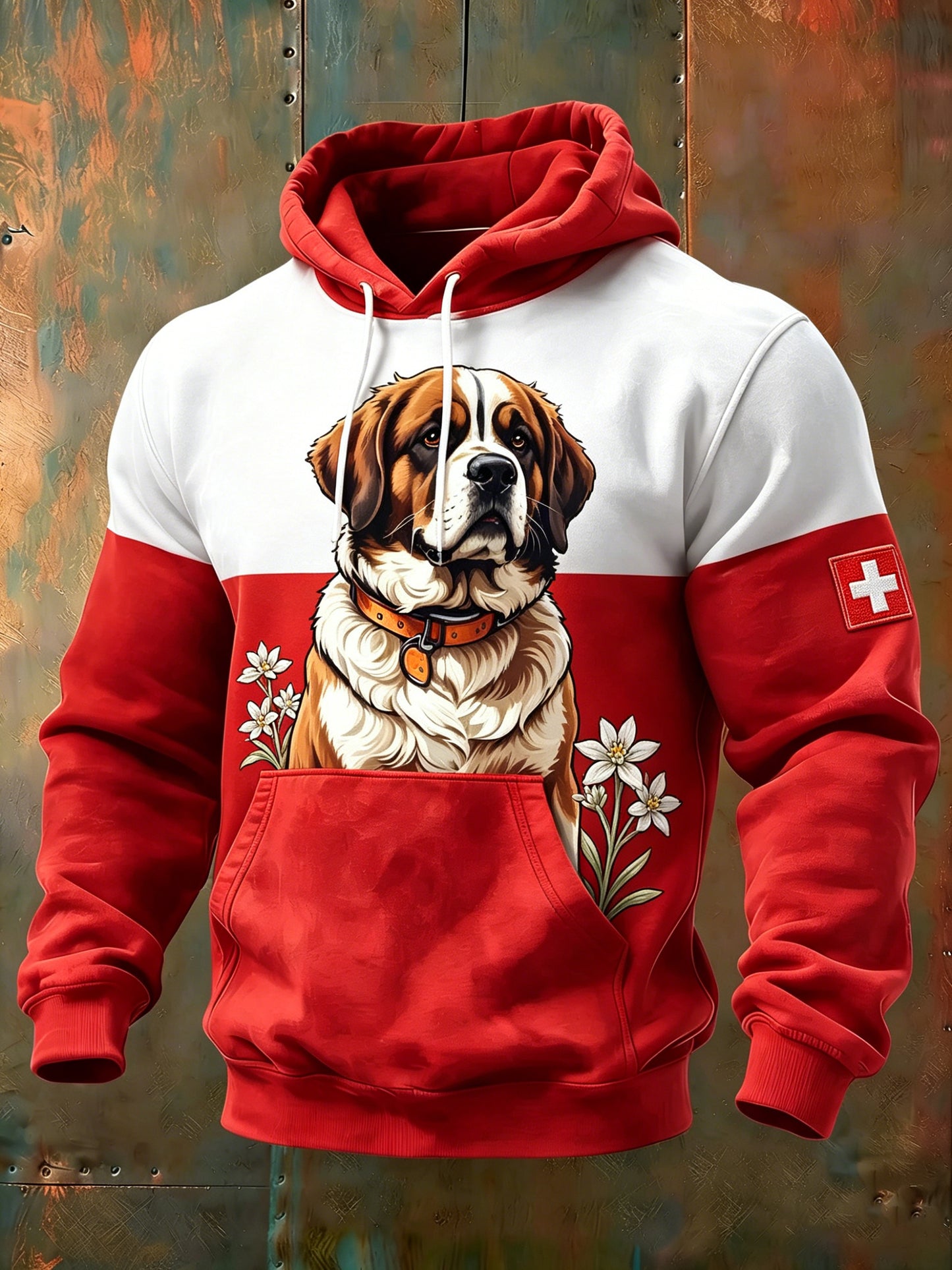 Herren-Sweatshirt mit langen Ärmeln und Tiermuster