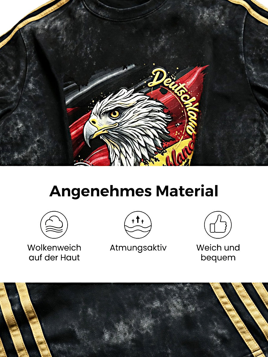 Bedrucktes Vintage-Mode-T-Shirt mit lockem Kurzarm