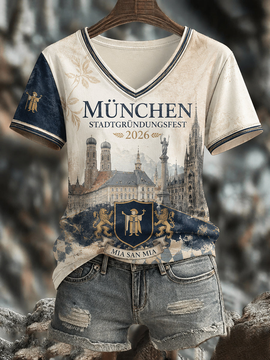 Damen-T-Shirt mit Stadtgründungsfest-Print