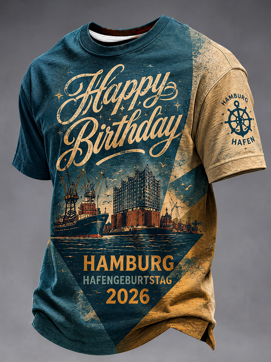 Hamburger Hafen Geburtstags gedenken der Männer T-Shirt