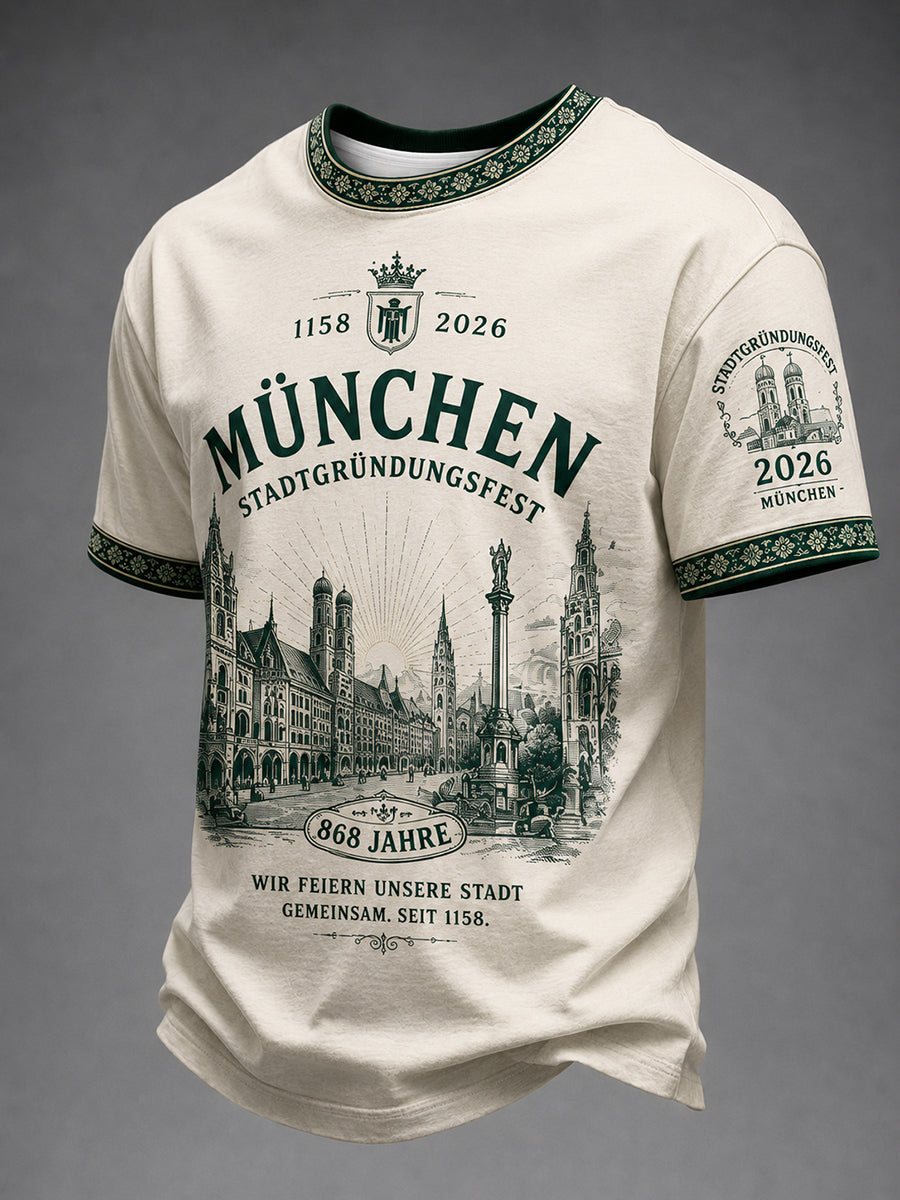 Herren München Stadt gründungsfest Print Casual T-Shirt