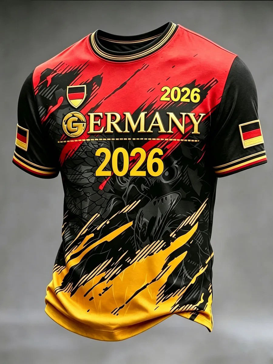 Herren-Fußballfan-T-Shirt mit Deutschland-Print