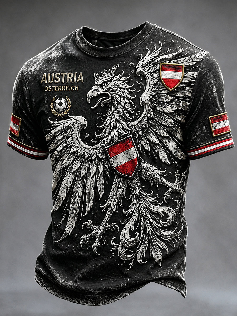 Retro-Österreichische Fußball-Fan‑Kunstdruck Lässiges Trikot