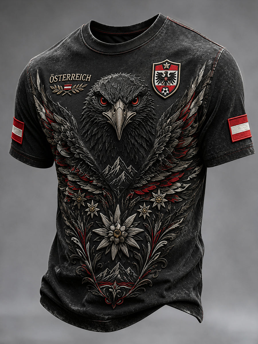 Retro-Österreichische Fußball-Fan‑Kunstdruck Lässiges Trikot