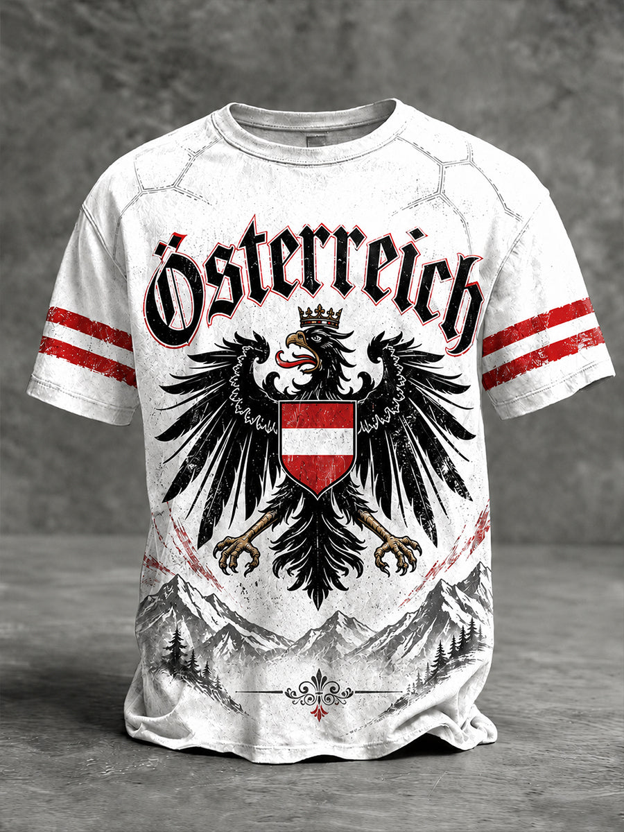 Retro Österreich isches Kunstdruck Casual T-Shirt