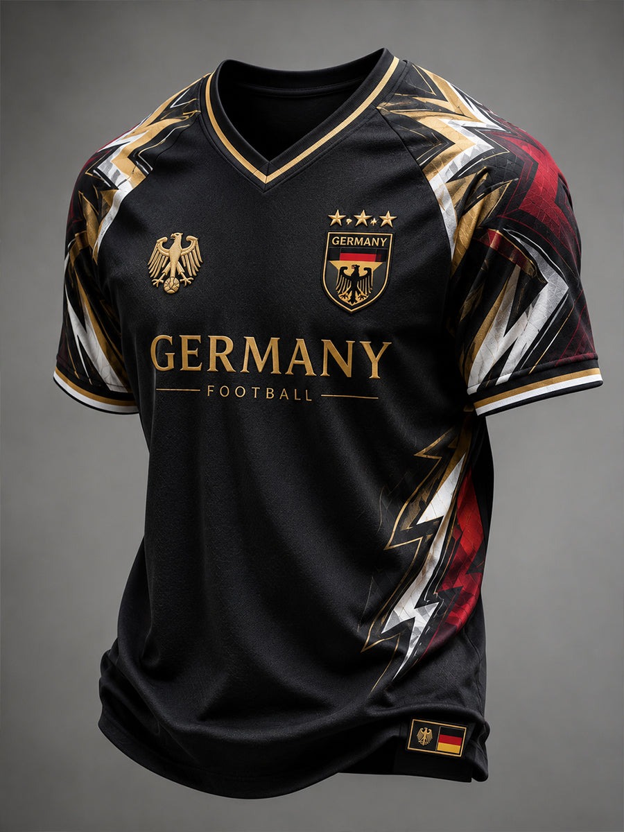 Herren-Fußball-V-Neck-T-Shirt aus Deutschland