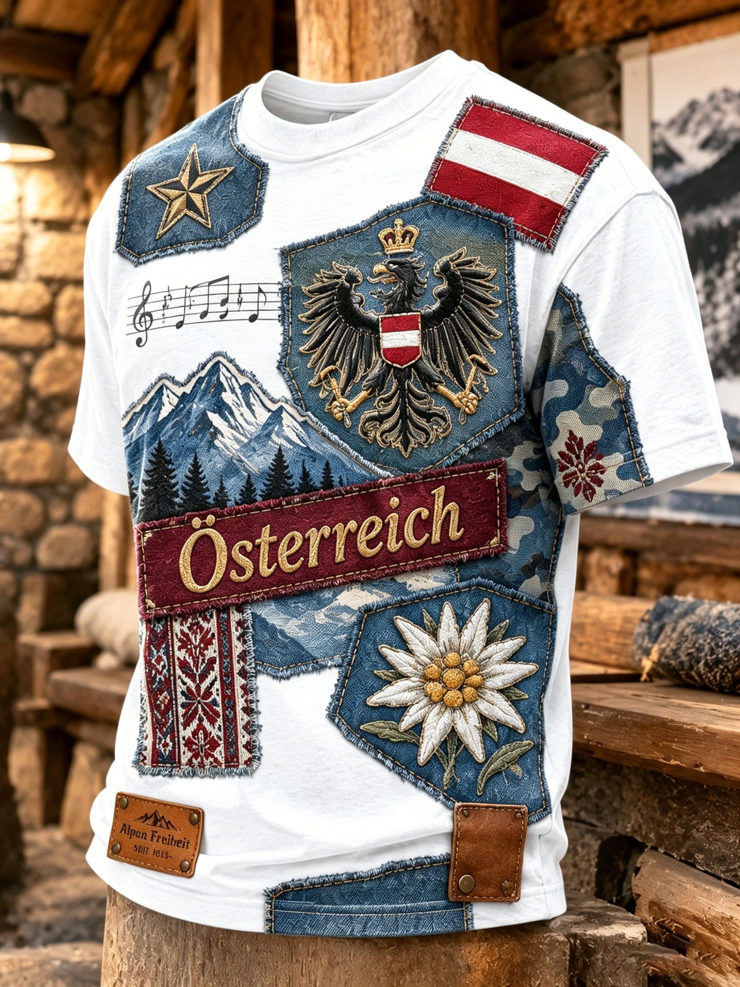 Männer österreich isches Natur landschafts element Kunstdruck T-Shirt