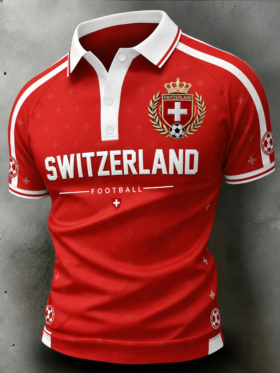 Herren-Fußballfan-Shortsleeve aus der Schweiz