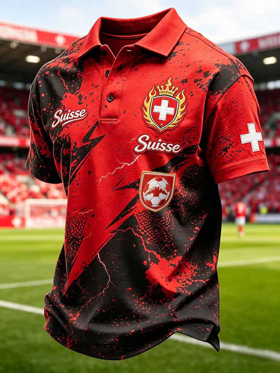 Herren-Fußballfan-Shortsleeve aus der Schweiz