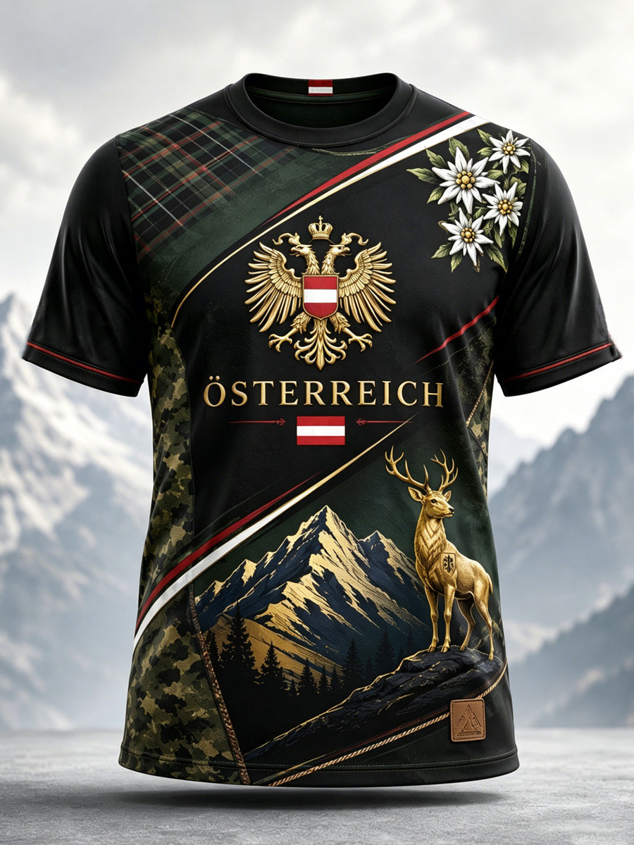 Österreich ische Landschaft-Themen-Kunstdruck oberteil für Männer