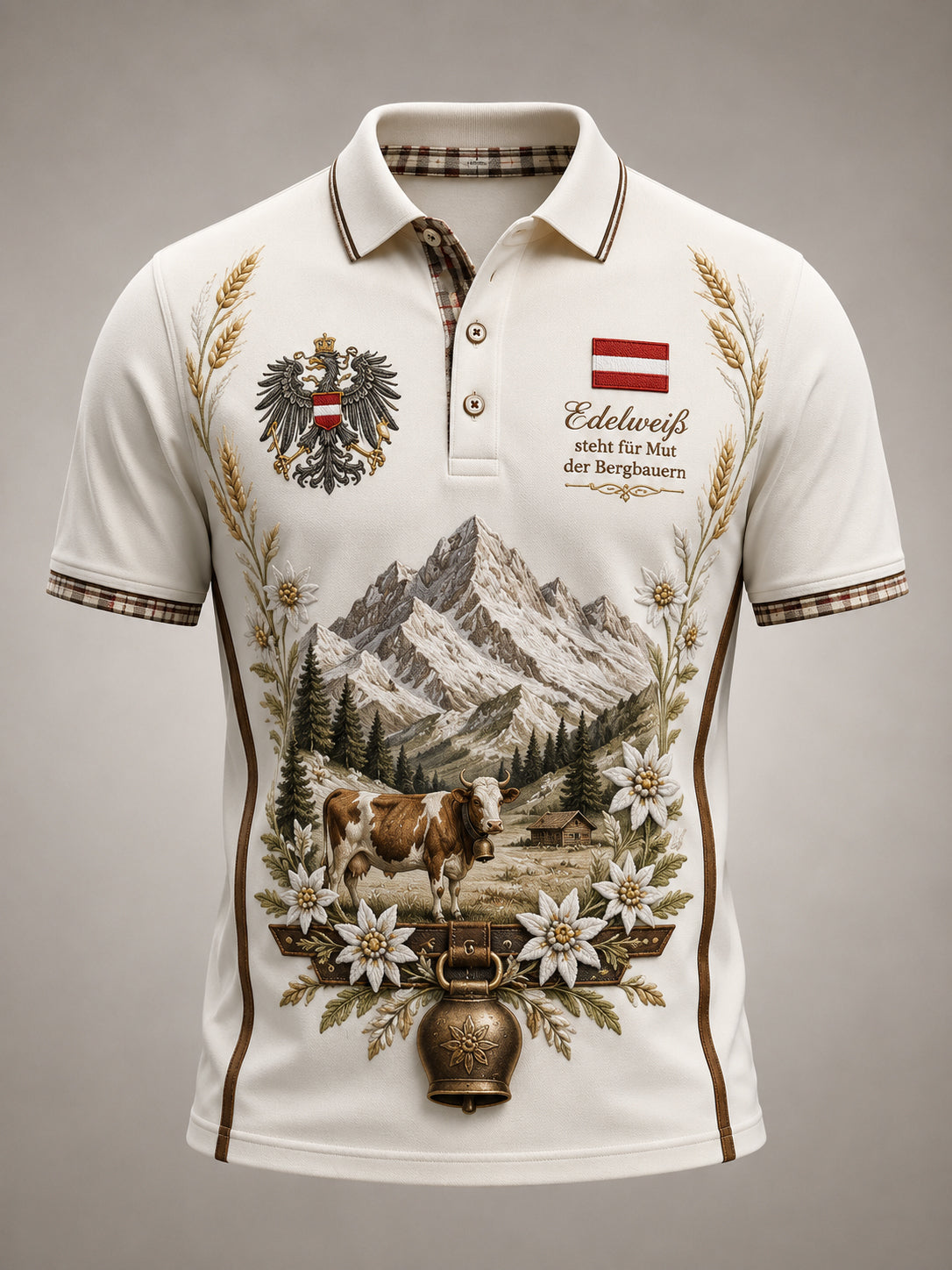 Männer Österreichi scher Country Style Kunstdruck Polo