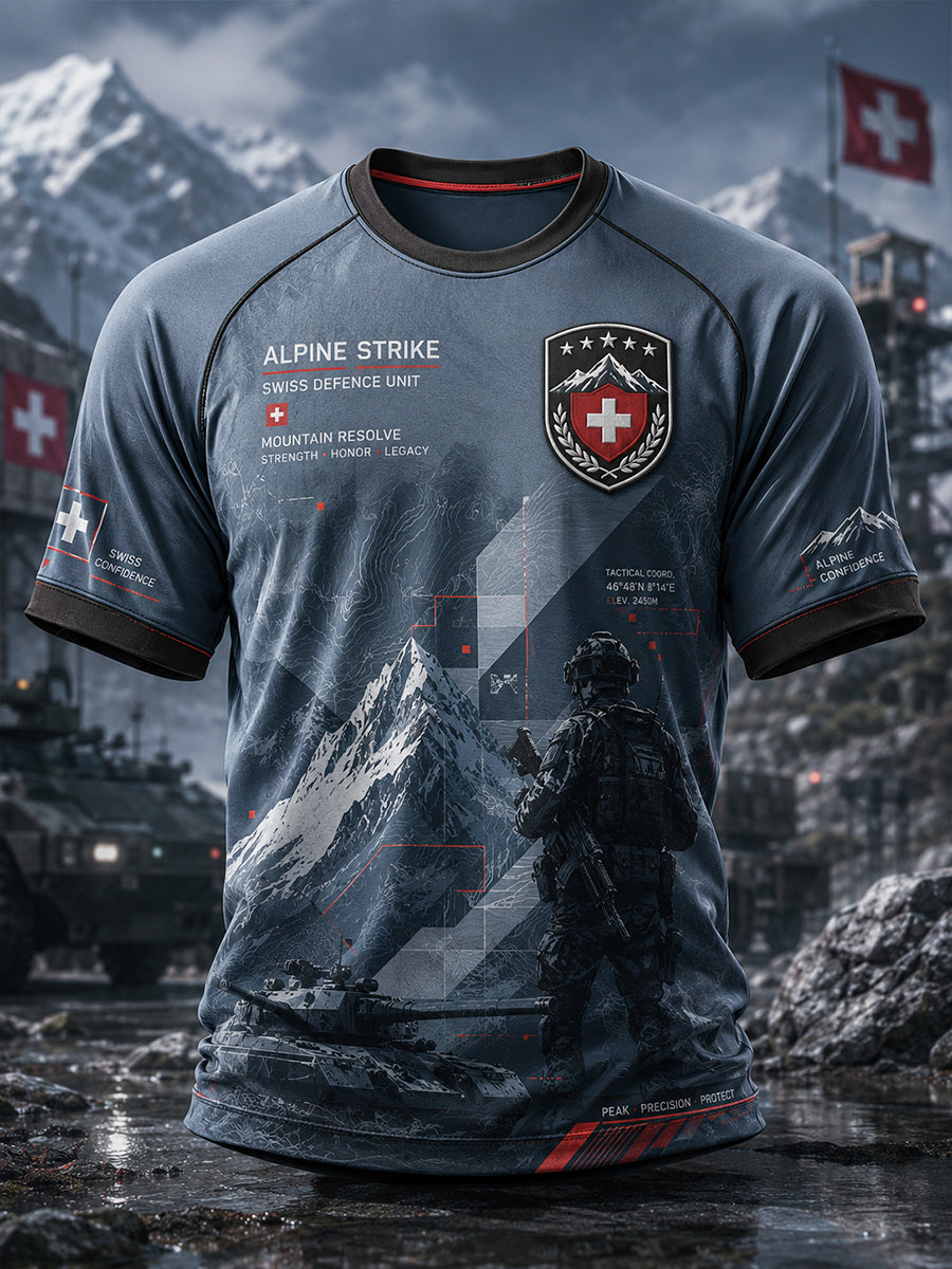 Kurzarm-Raglan-T-Shirt für Männer mit Militärs til