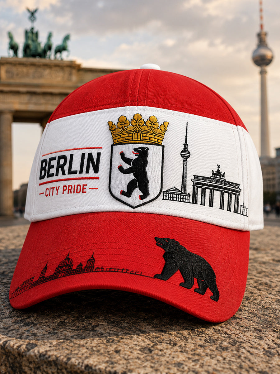 Mütze mit städtischem, denkmalstiftendem Grafikdruck