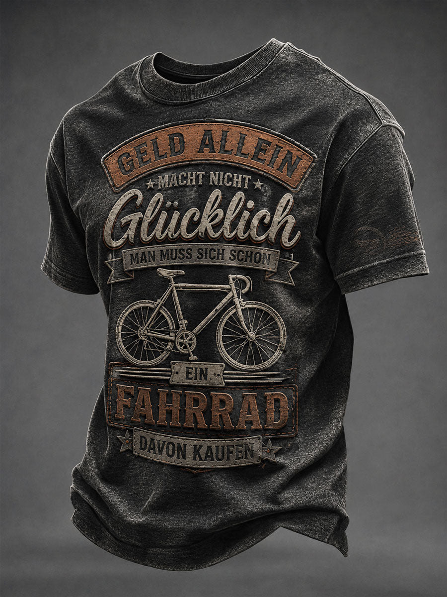 Herren Geld Allein Macht Nicht Glücklich T-Shirt mit kurzen Ärmeln