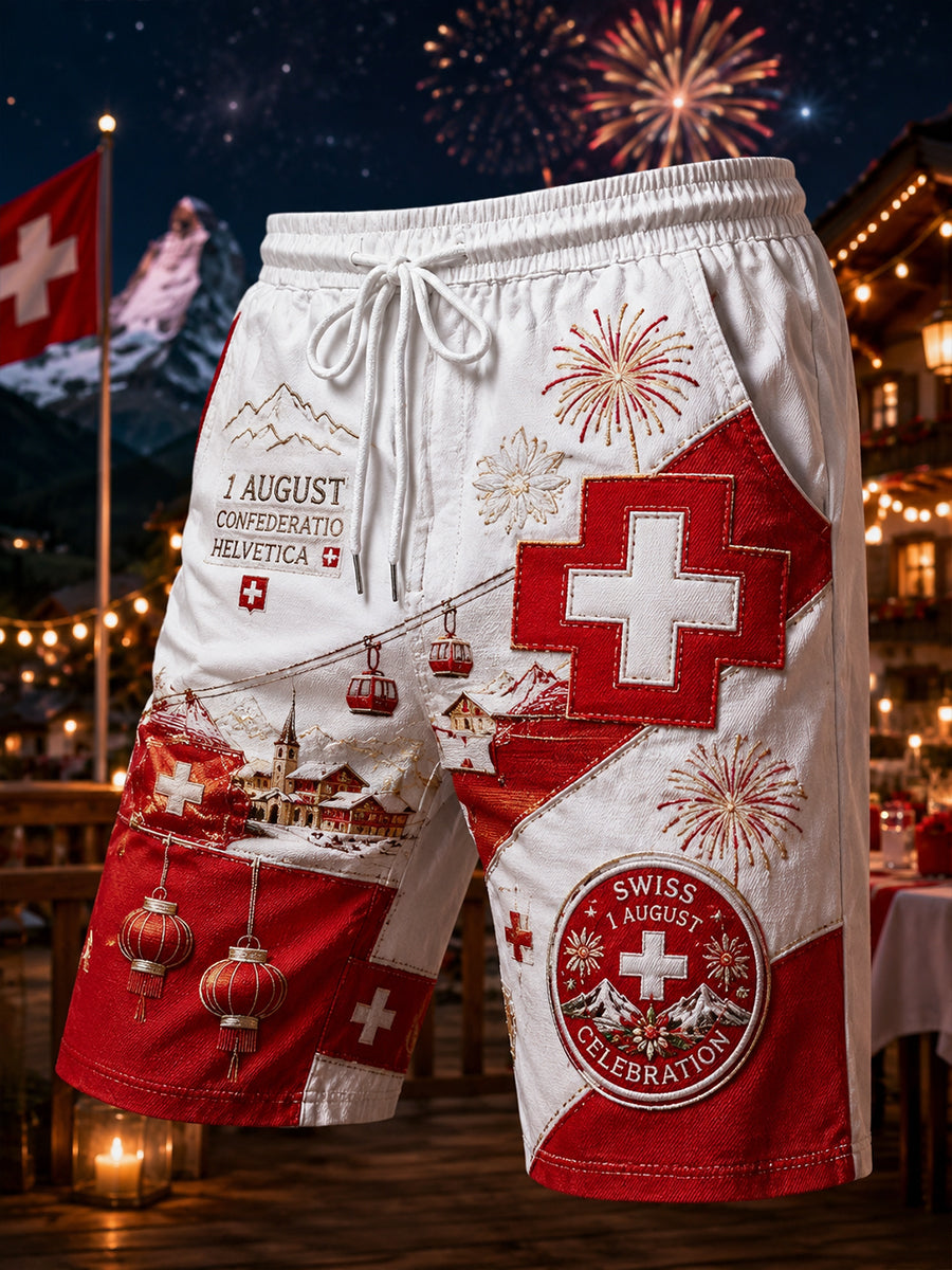 Herren National feiertag Feier druck Freizeit shorts