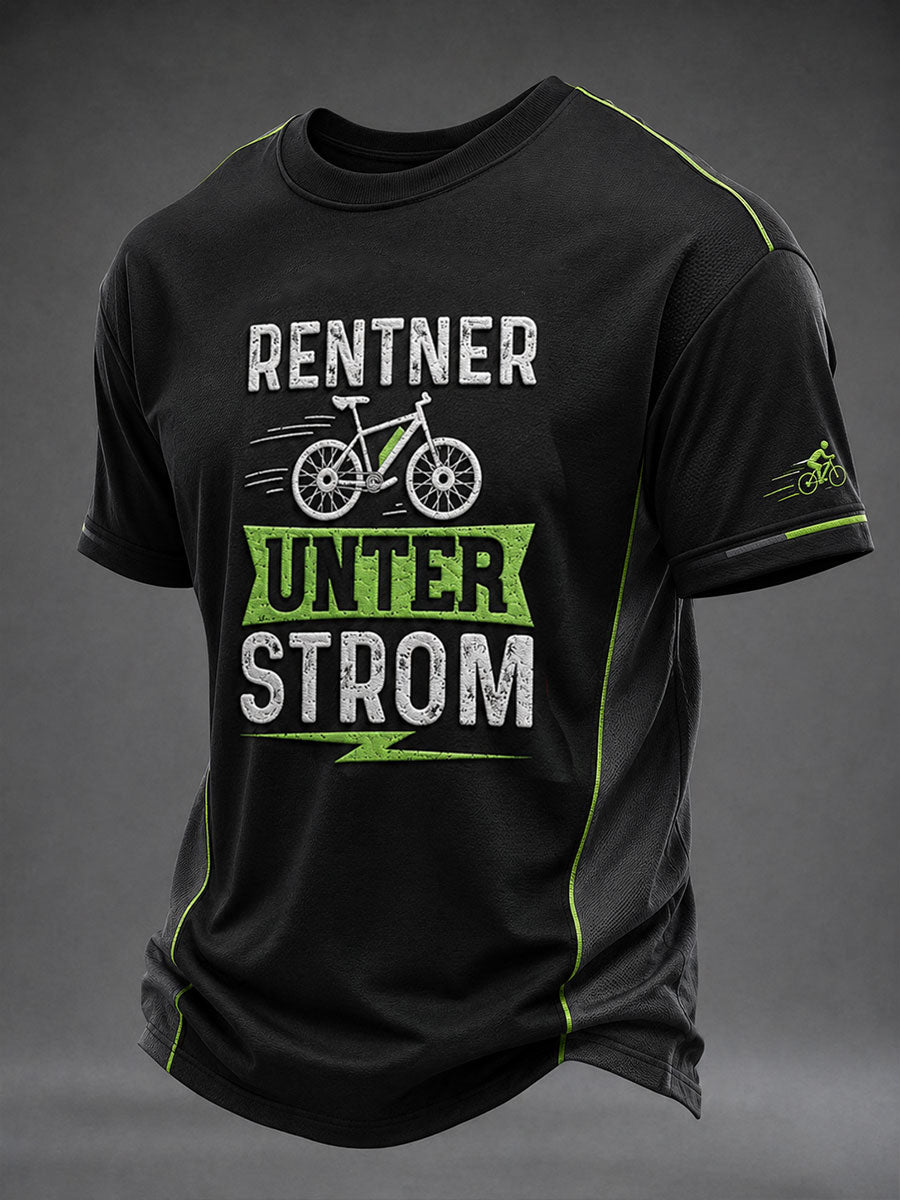 Herren T-Shirt RENTNER UNTER STROM mit kurzen Ärmeln
