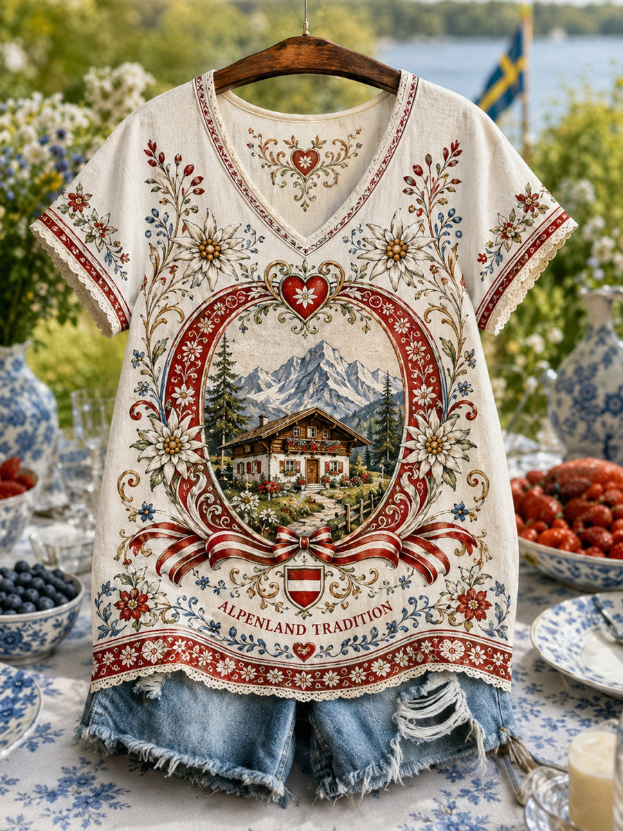 T-Shirt mit Kunstdruck zur österreichischen Frauenkultur