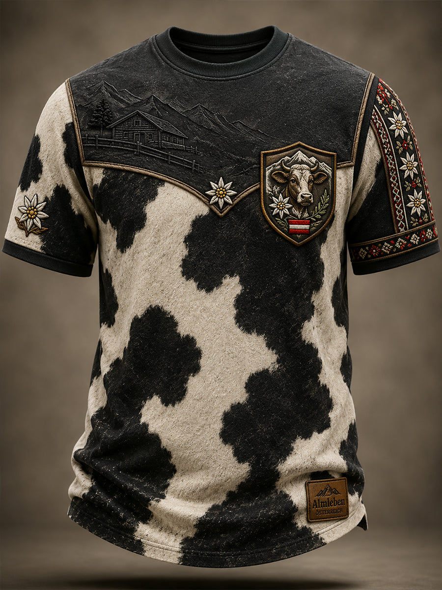 Herren-Kunstdruck im österreich ischen Country-Stil T-Shirt