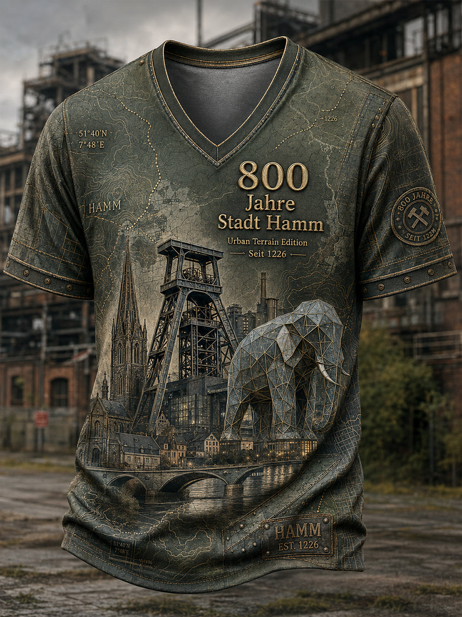 Herren-T-Shirt mit V-Ausschnitt – Städte Deutschlands