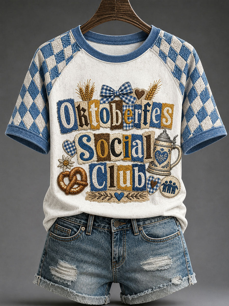Frauen-Oktoberfest-Print-Lässiges T-Shirt