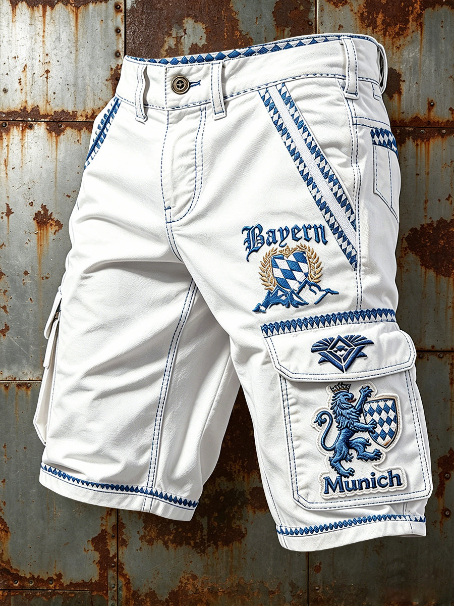 Herren weiße deutsche bayerische Diamant-gemusterte Freizeit-Arbeits shorts