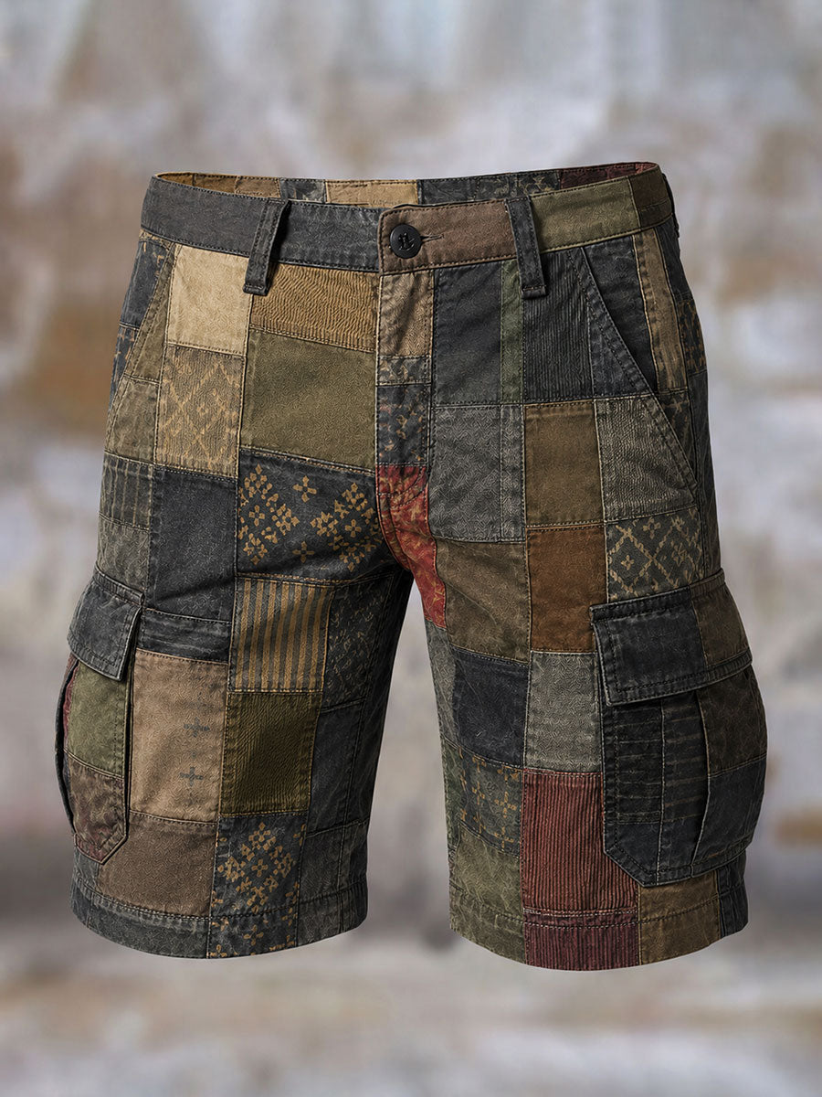 Herren Vintage Shorts mit geometrischem Druck