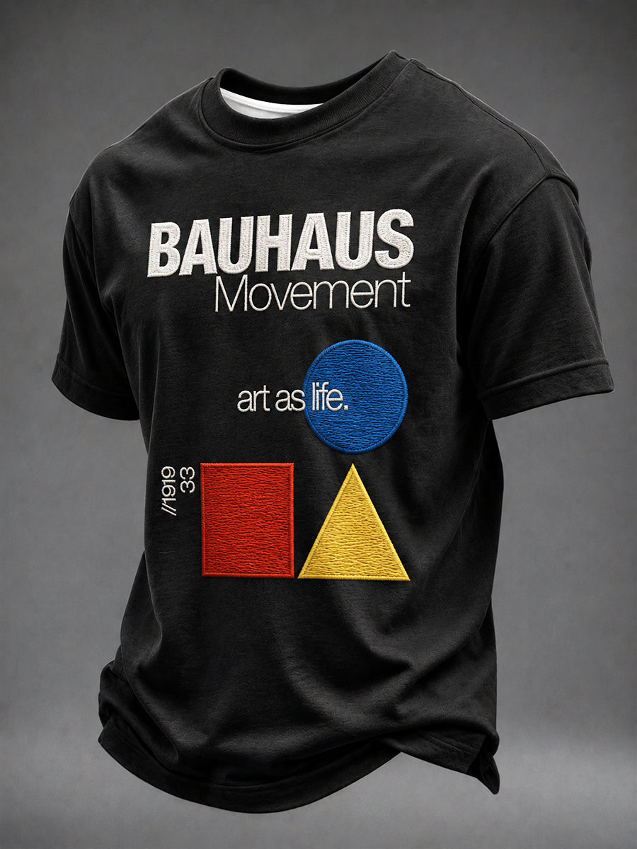Herren Bauhaus inspiriertes Kunstdruck T-Shirt