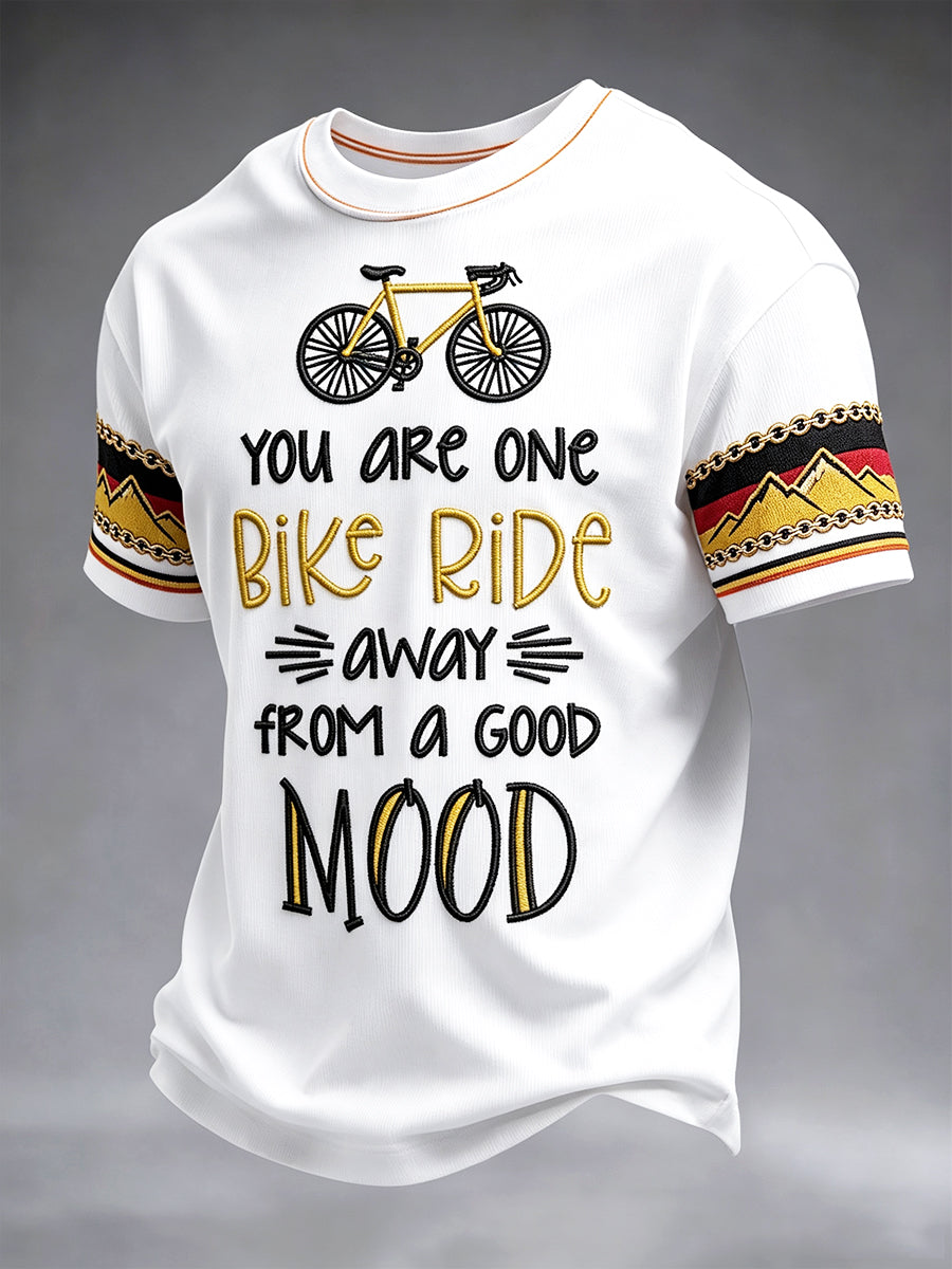 Herren-T-Shirt mit weißem deutschem Fahrrad druck