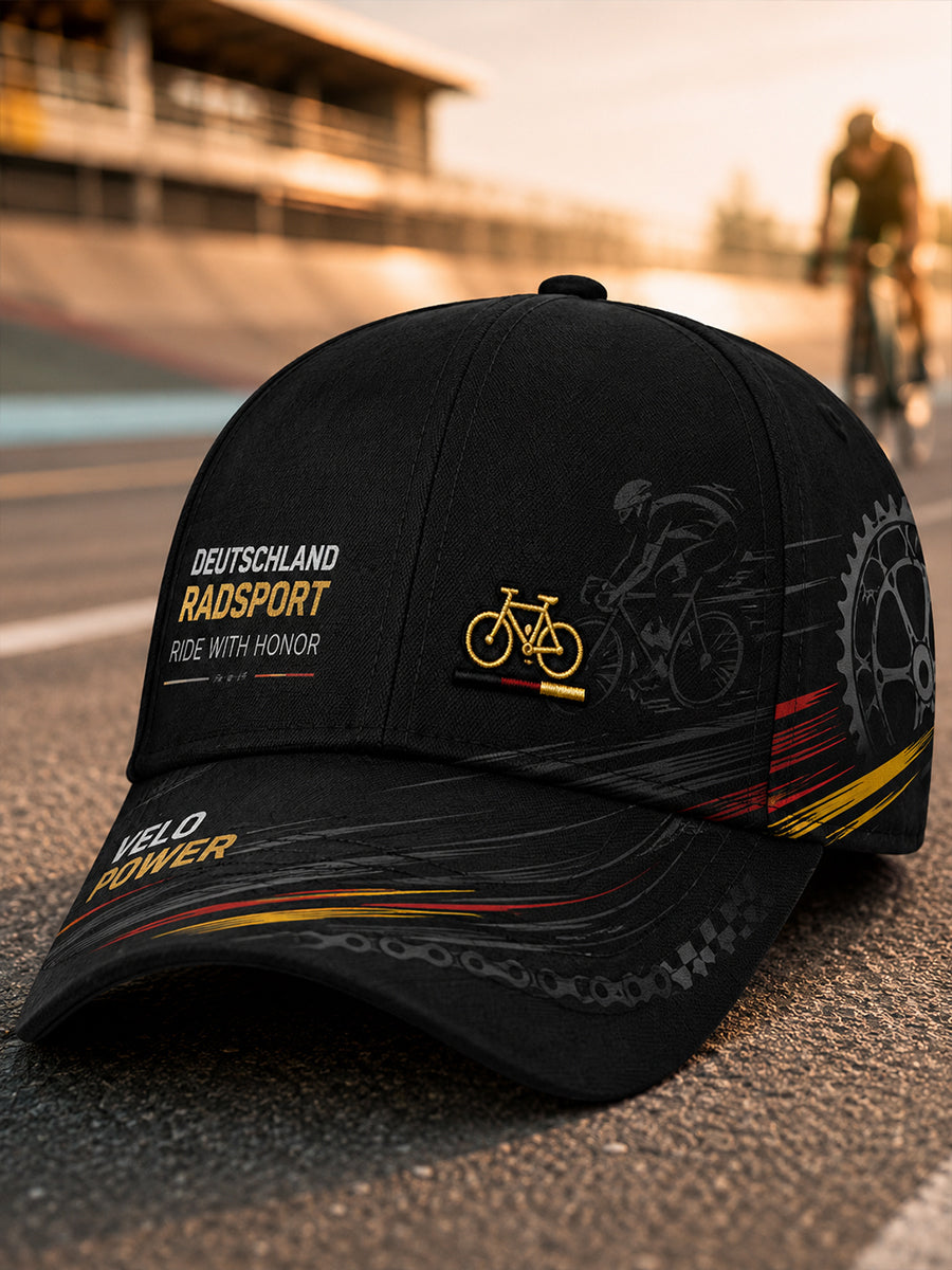 Herrenmütze mit Fahrradmotiv-Druck