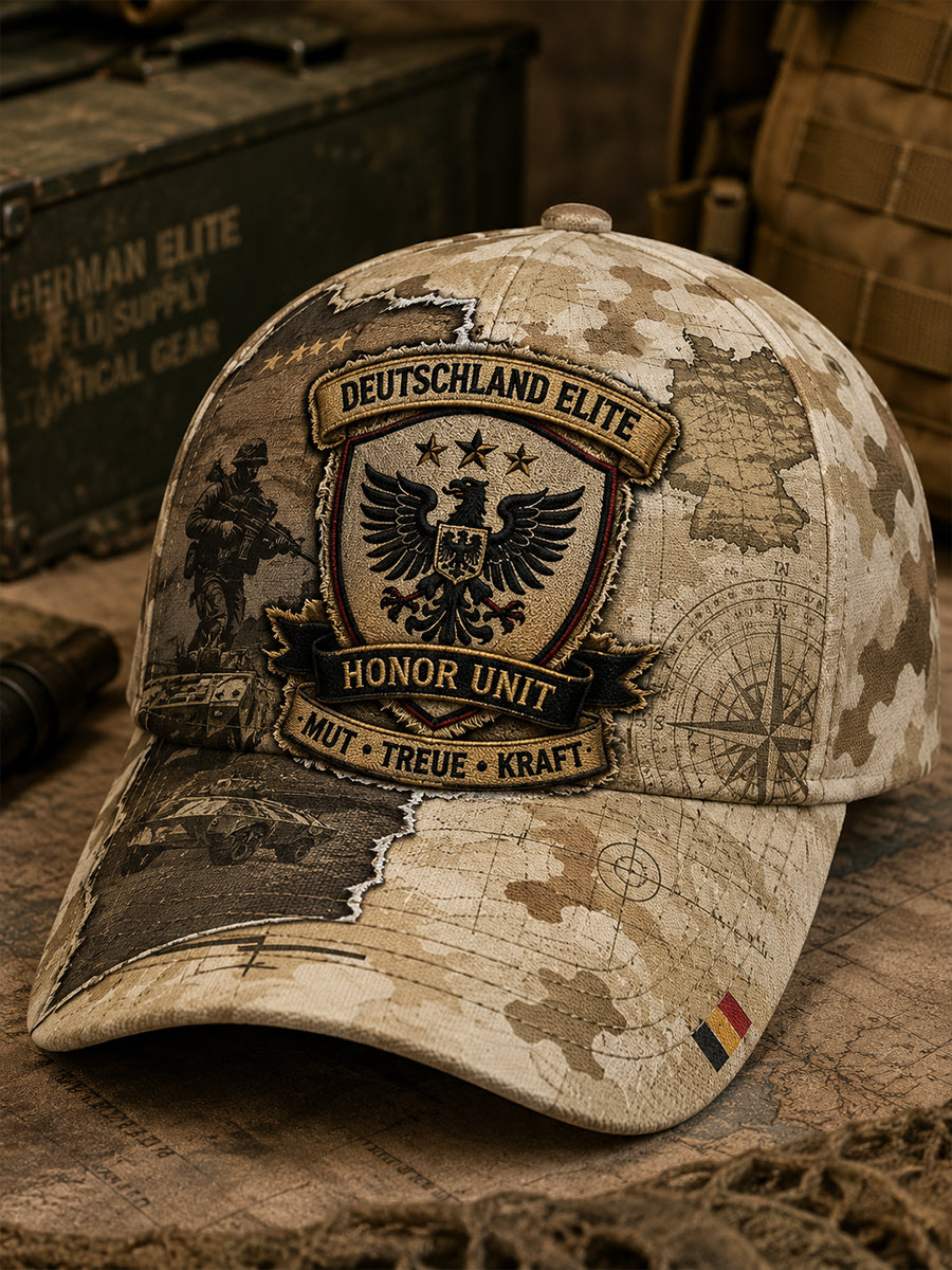 Herrenmütze mit militärischem Camouflage-Print
