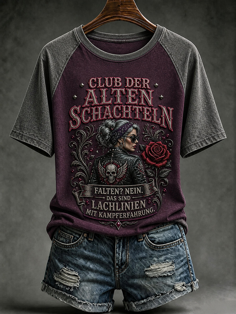 Frauen lustige Slogan Print Rundhals T-Shirt