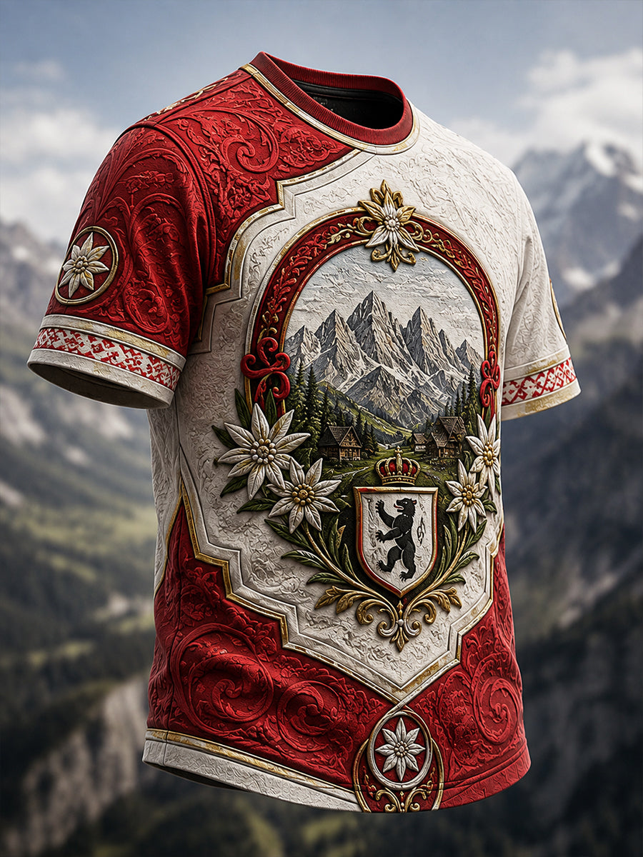 Herren-T-Shirt mit kulturellem Erinnerungsdruck aus Appenzell, Schweiz