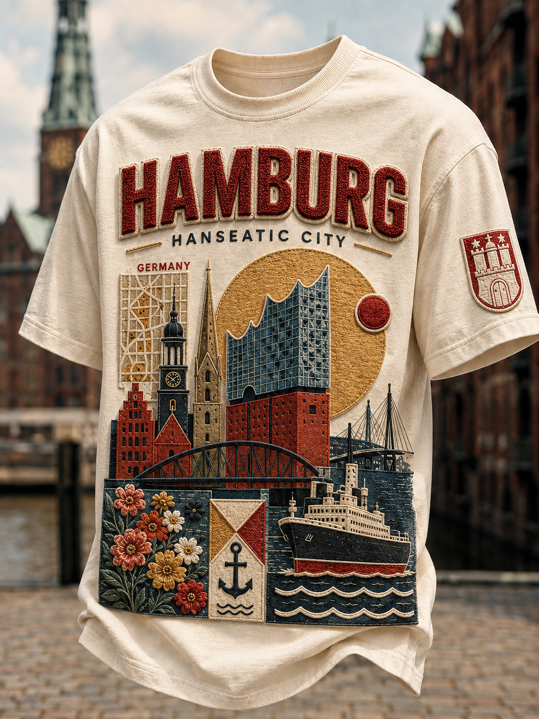 Männer Deutschland Hamburg kurze Ärmel T-Shirt
