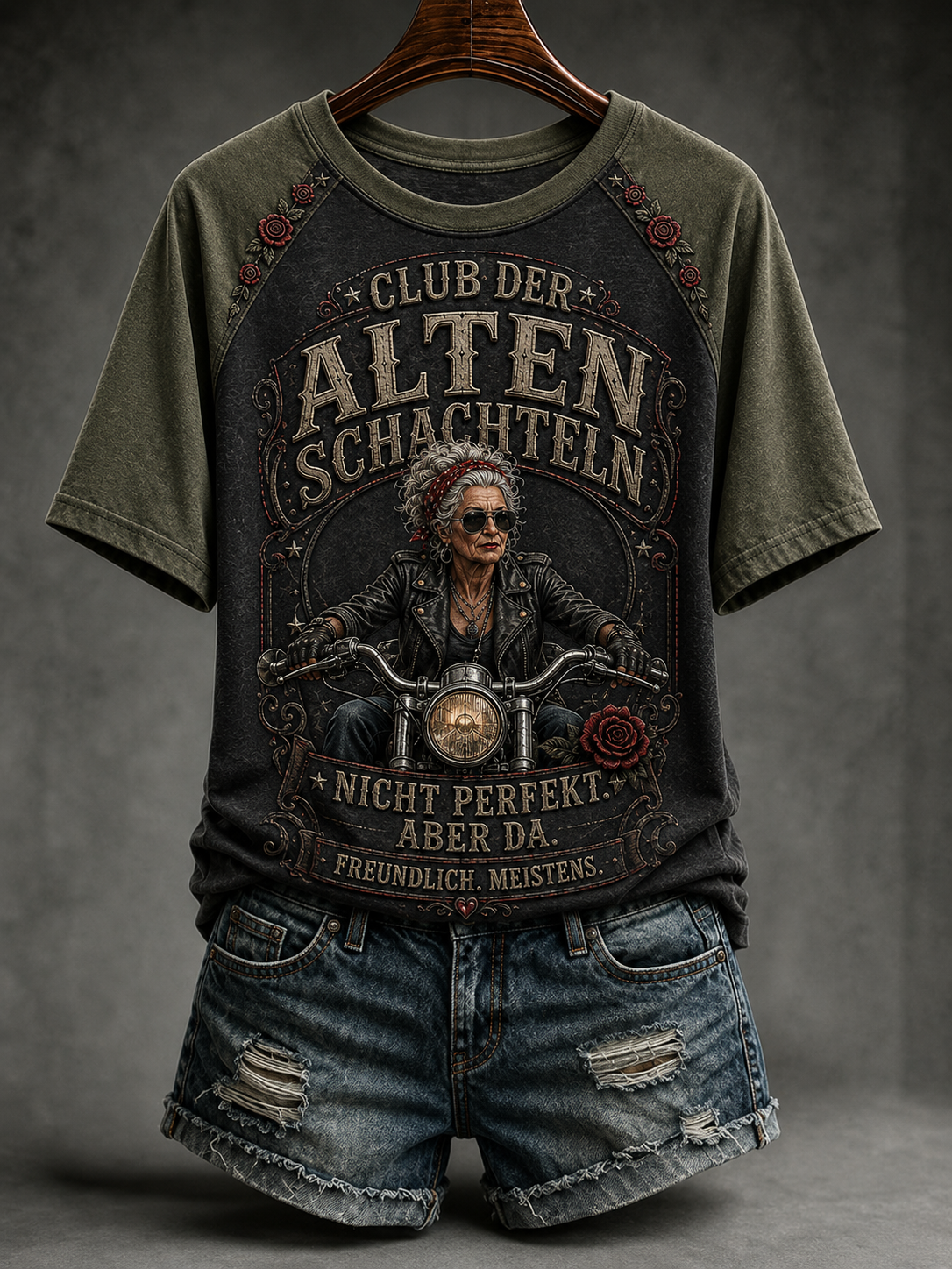 Frauen humorvoller Slogan Rundhals Kurzarm T-Shirt